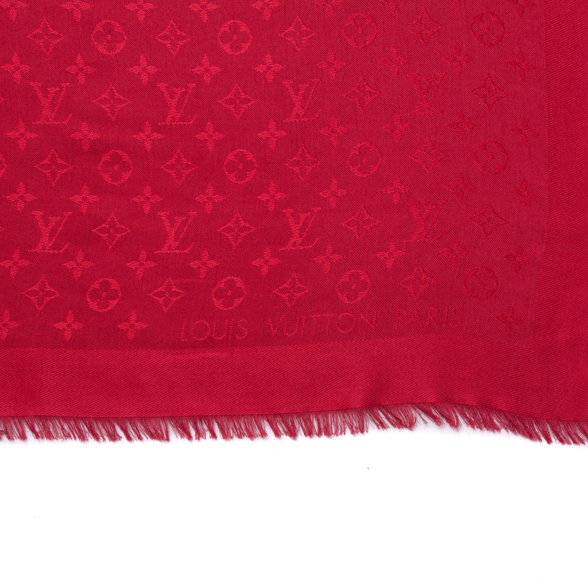 Louis Vuitton Silk Wool Monogram Shawl Pomme D'Amour 4 of 5