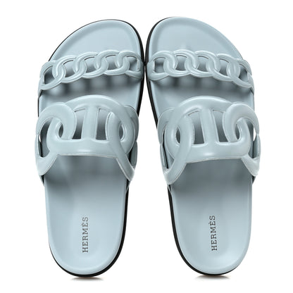 Hermes Nappa Extra Sandals 40 Vert D Eau 2 of 10