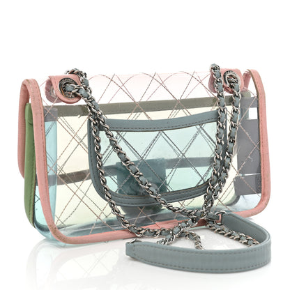Chanel Lambskin PVC Quilted Mini Coco Splash Flap Blue Green 3 of 20