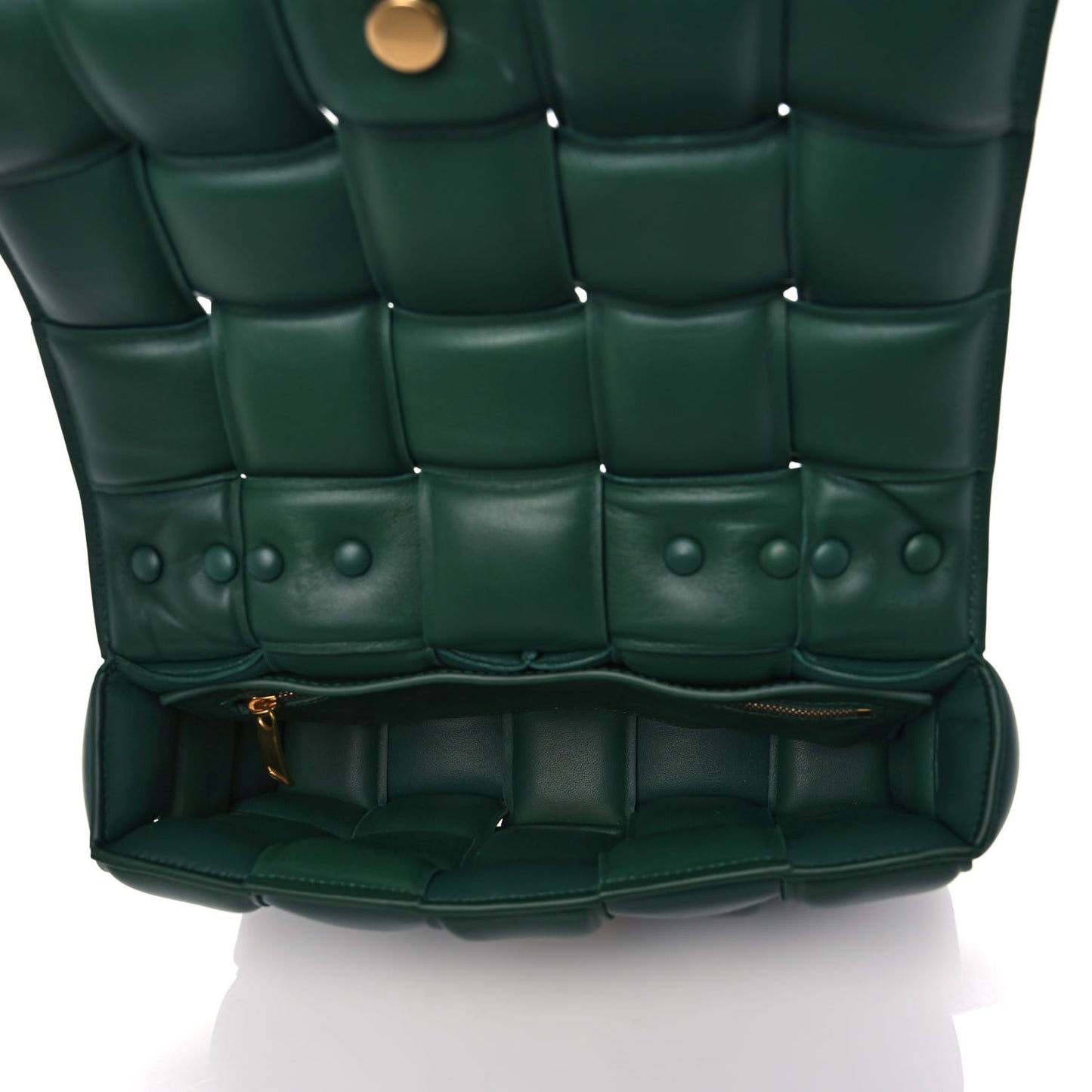 Lambskin Maxi Intreccio Padded Chain Cassette Crossbody Bag Racing Green