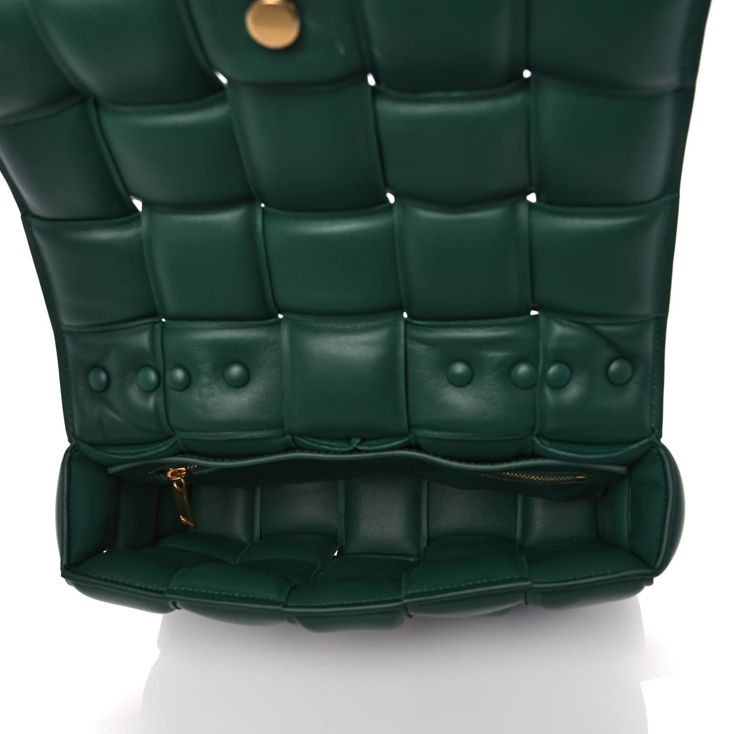 Bottega Veneta Lambskin Maxi Intreccio Padded Chain Cassette Crossbody Bag Racing Green 5 of 13
