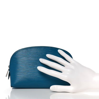 Louis Vuitton Epi Cosmetic Pouch Cyan 2 of 9
