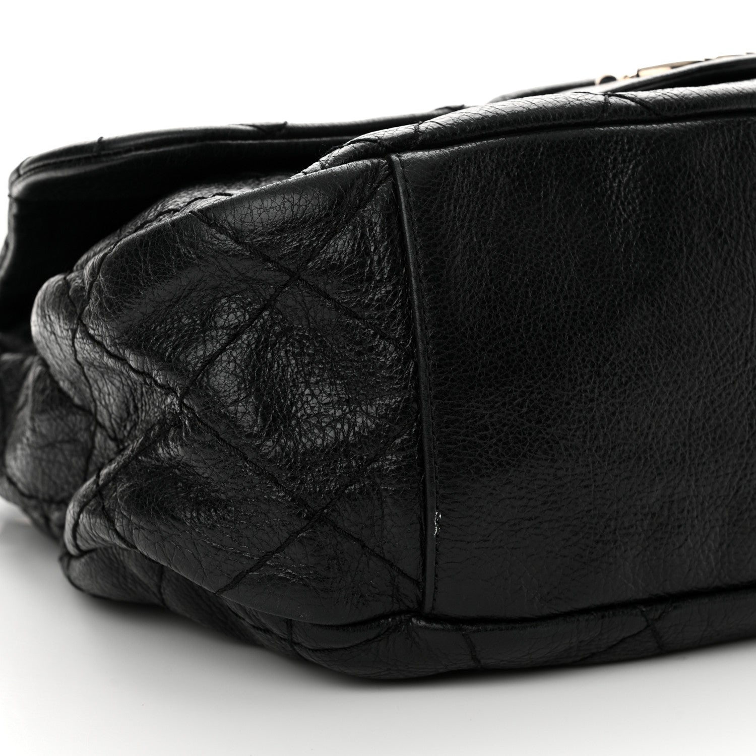 Chanel Glazed Calfskin Stitched XL On The Road Flap Black 8 of 15