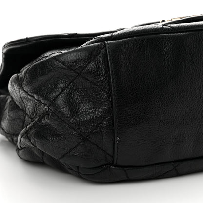 Chanel Glazed Calfskin Stitched XL On The Road Flap Black 8 of 15