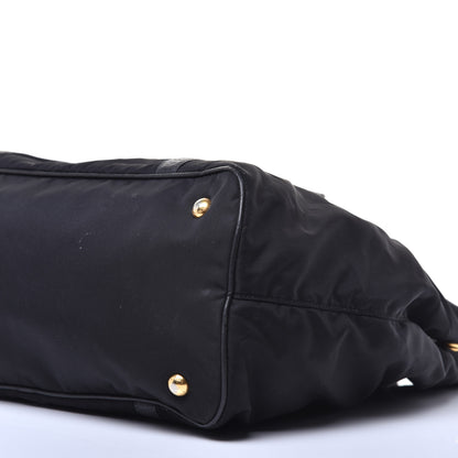 Prada Tessuto Nylon Vitello Daino Tote Black 8 of 8