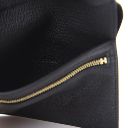 Hermes Shiny Alligator Bearn Compact Wallet Black 7 of 8