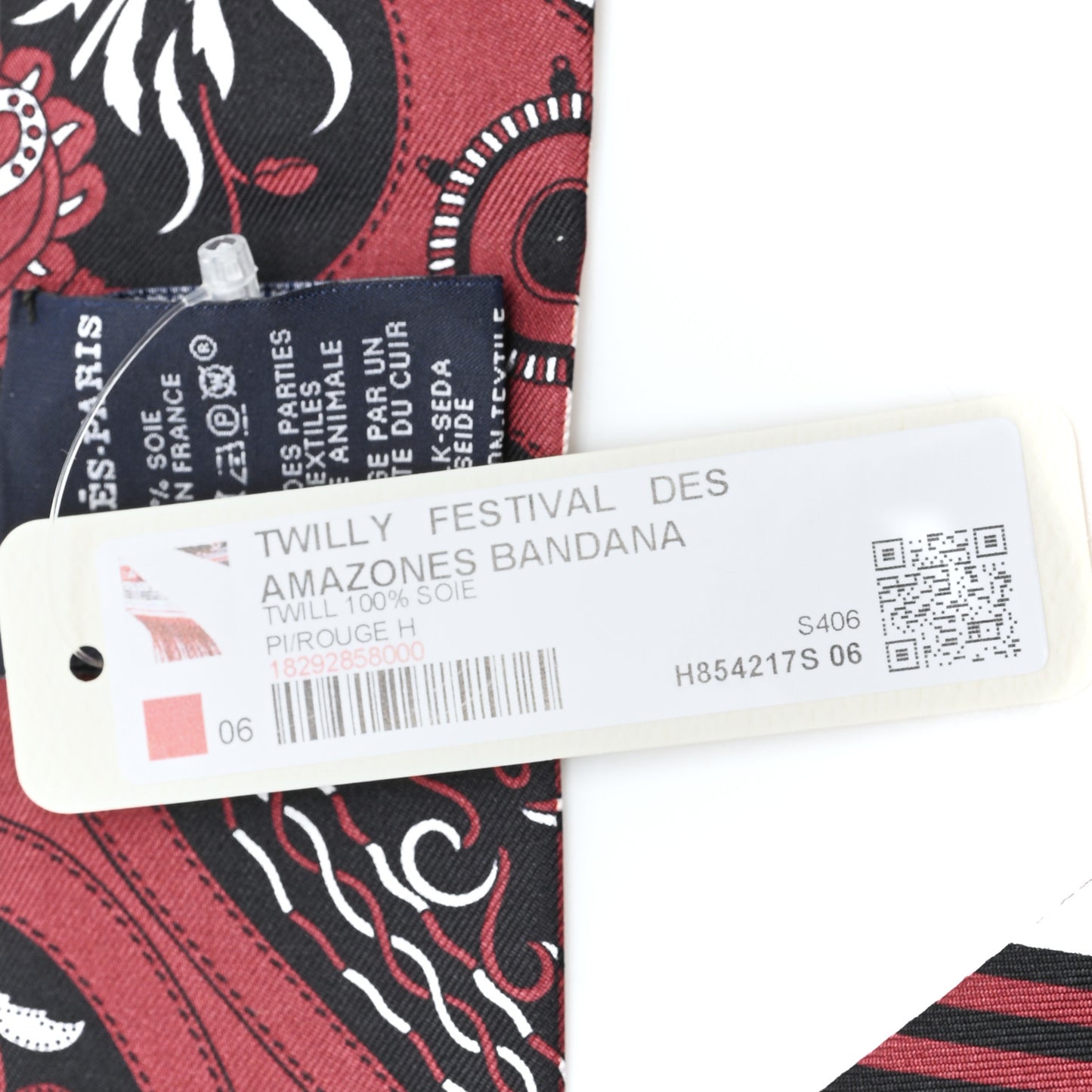 Silk Festival Des Amazones Bandana Fringed Twilly Rouge H