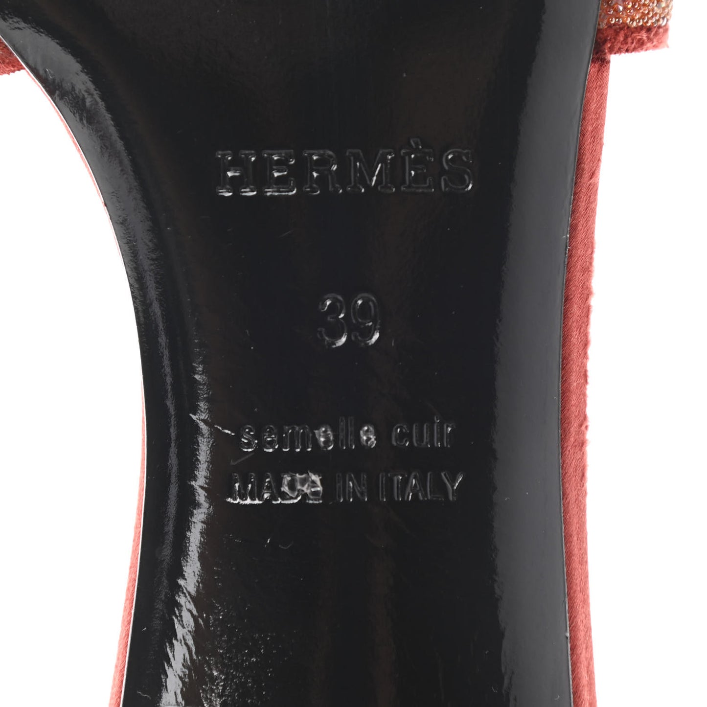 Satin Crystal Powder Oasis Sandals 39 Rouge Tomette