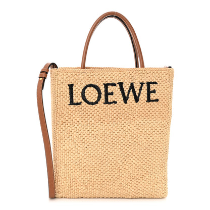 Loewe Raffia Calfskin Standard A4 Tote Bag Natural Black 1 of 11