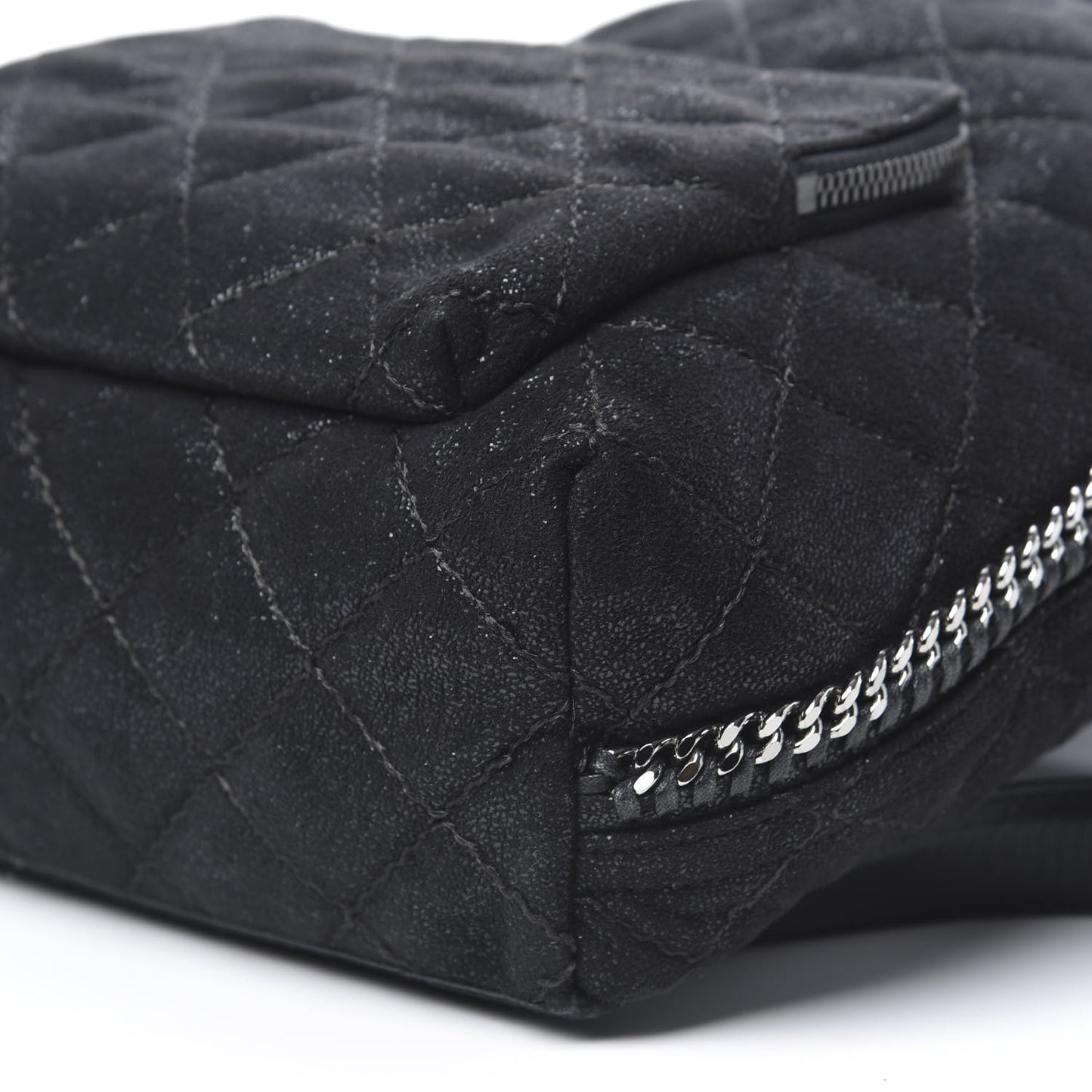 Shaggy Deer Quilted Small Falabella Backpack Black