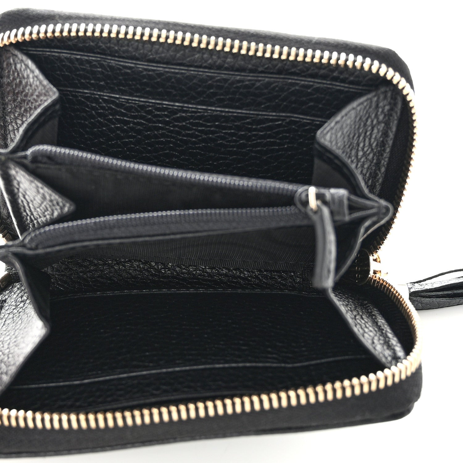 Gucci Pebbled Calfskin Small Soho Zip Around Wallet Black 5 of 10