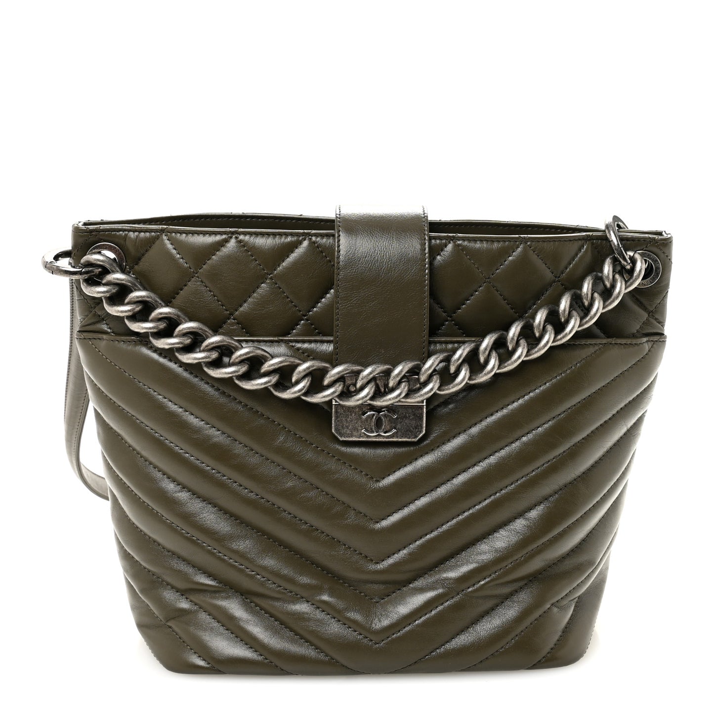 Aged Calfskin Quilted Mad About Quilting Small Hobo Green