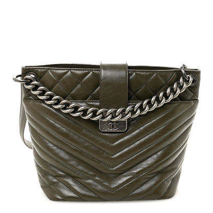 Chanel Aged Calfskin Quilted Mad About Quilting Small Hobo Green 1 of 10