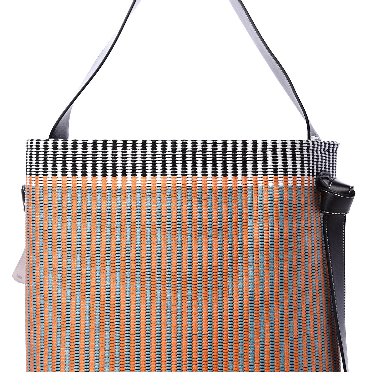 Woven Canvas Small Twisted Cabas Multicolor