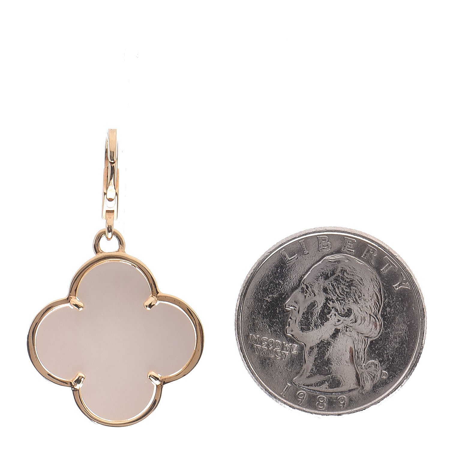 Van Cleef & Arpels 18K Yellow Gold Mother of Pearl Magic Alhambra Pendant 2 of 3