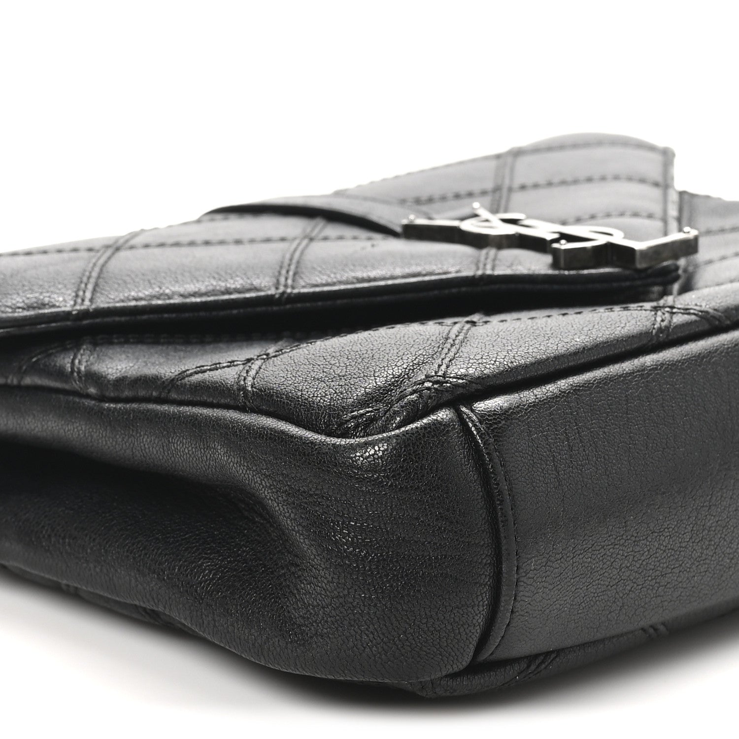 Saint Laurent Calfskin Matelasse Diamond Quilted Monogram Medium College Bag Black 9 of 11