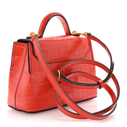 Mulberry Shiny Crocodile Embossed Micro Seaton Hibiscus Red 3 of 10