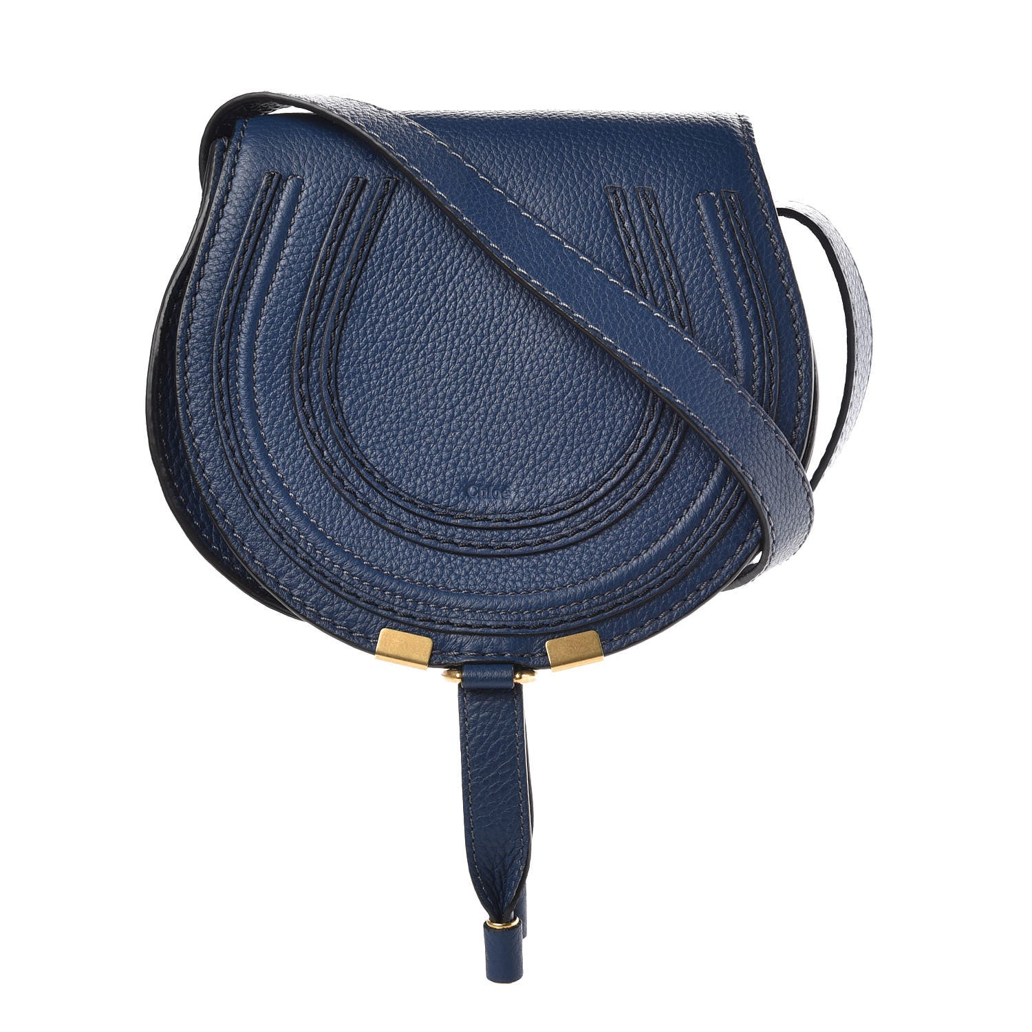 Chloe Calfskin Mini Marcie Round Crossbody Bag Royal Navy 1 of 9