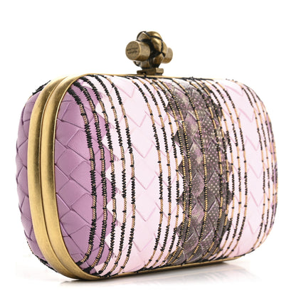 Bottega Veneta Nappa Intreccio Ayers Knot Clutch Twilight 3 of 10