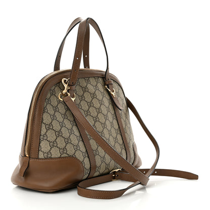 Gucci GG Supreme Monogram Margaux Calfskin Small Nice Top Handle Dome Bag Beige Ebony Acero 3 of 18