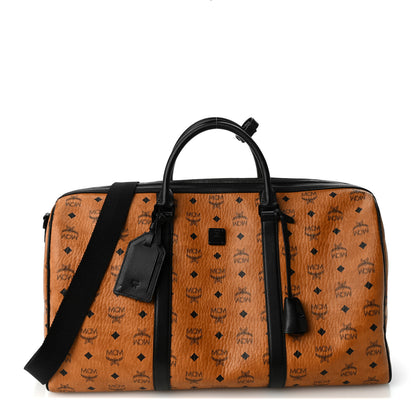 MCM Visetos Ottomar Weekender Duffle Bag Cognac Black 1 of 9