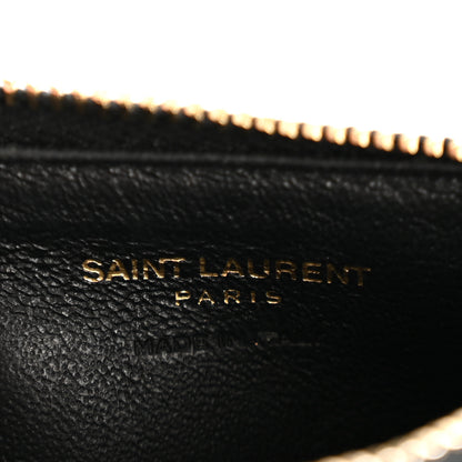 Saint Laurent Calfskin Leopard Print Monogram 5 Fragments Zip Pouch Card Holder Toffee Manto Naturale 6 of 10