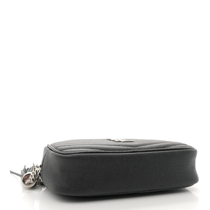 Saint Laurent Grain De Poudre Matelasse Monogram Mini Lou Camera Bag Black 4 of 11