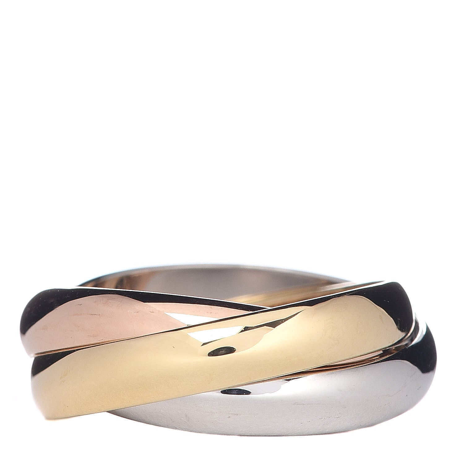Cartier 18K Pink Yellow White Gold Classic Les Must De Trinity Ring 51 5.75 3 of 5