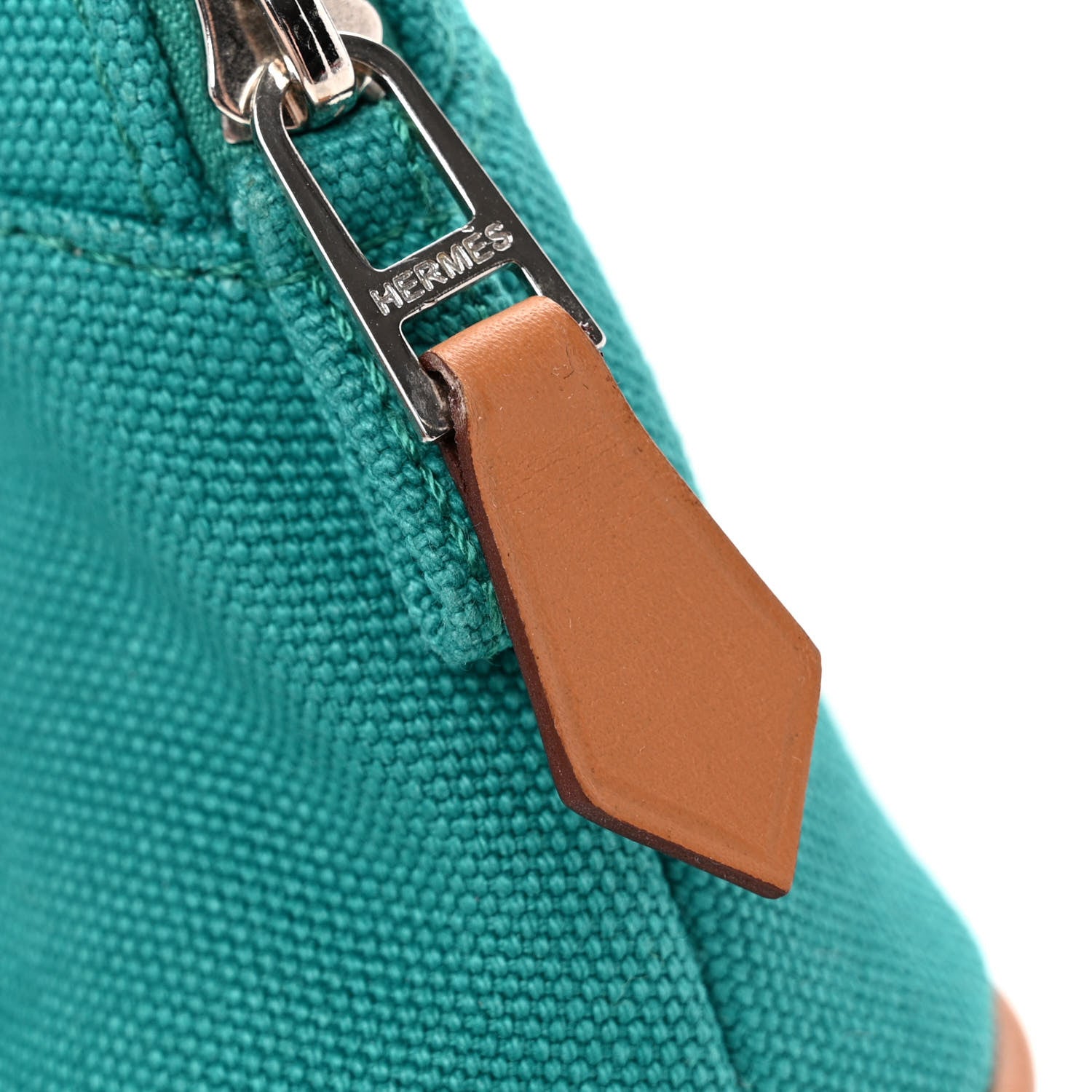 Hermes Cotton Canvas Mini Bolide Travel Cosmetic Pouch Vert Verone 8 of 11