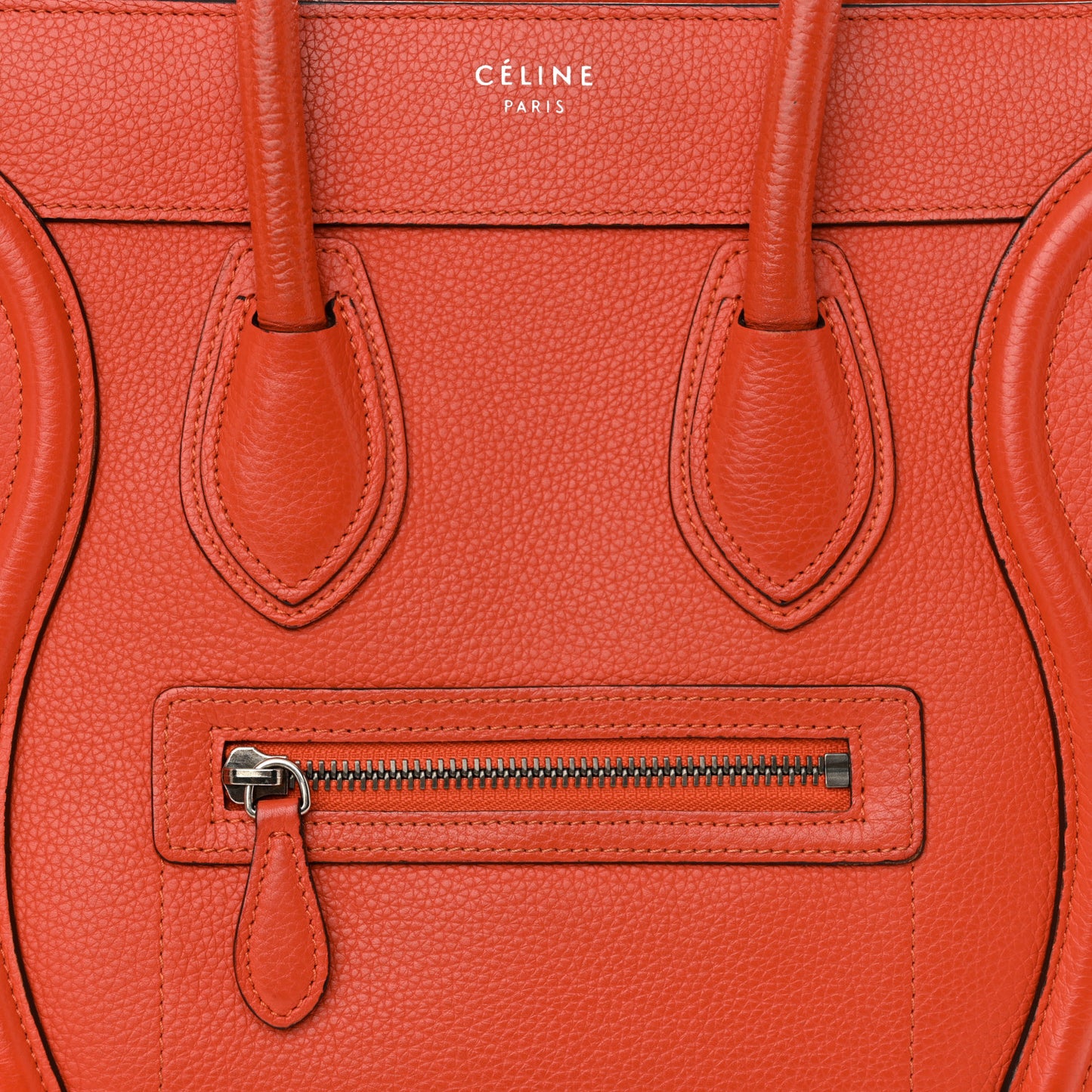 Drummed Calfskin Micro Luggage Vermillion