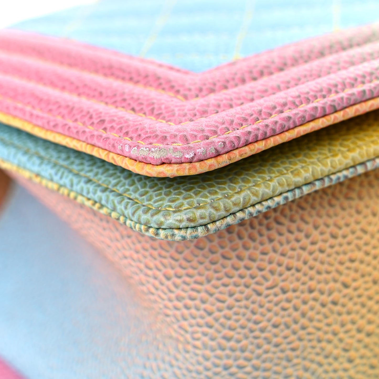 Caviar Quilted Medium Cuba Rainbow Boy Flap Multicolor