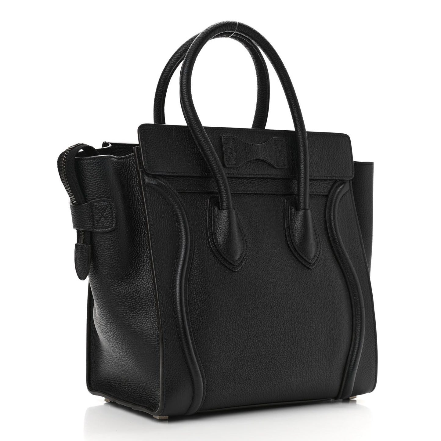 Drummed Calfskin Micro Luggage Black