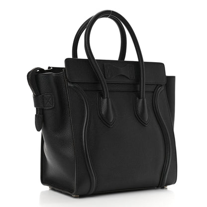 Celine Drummed Calfskin Micro Luggage Black 3 of 9