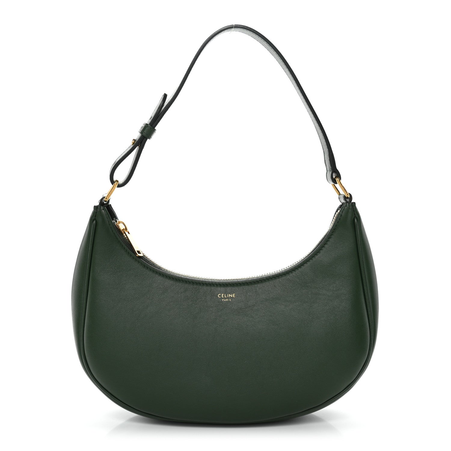 Celine Smooth Calfskin Medium Strap Ava Shoulder Bag Green 1 of 11