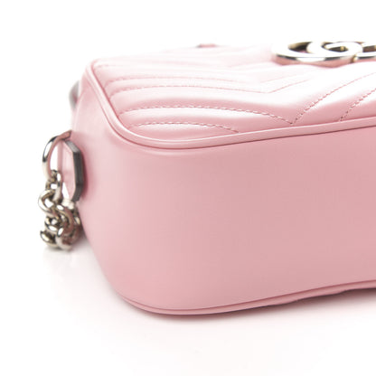 Gucci Calfskin Matelasse Small GG Marmont Chain Shoulder Bag Wild Rose 8 of 11
