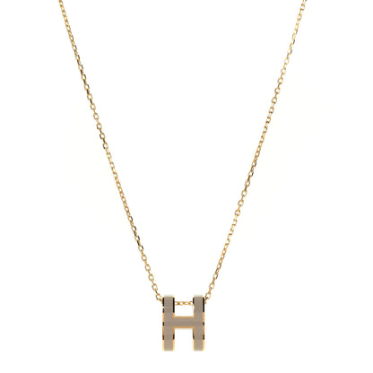 Hermes Lacquered Gold Pop H Pendant Necklace Marron Glace 1 of 11