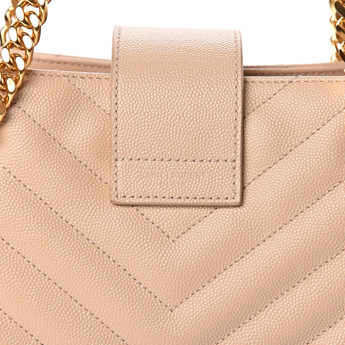 Grain De Poudre Matelasse Chevron Monogram Shopping Bag Nude Powder
