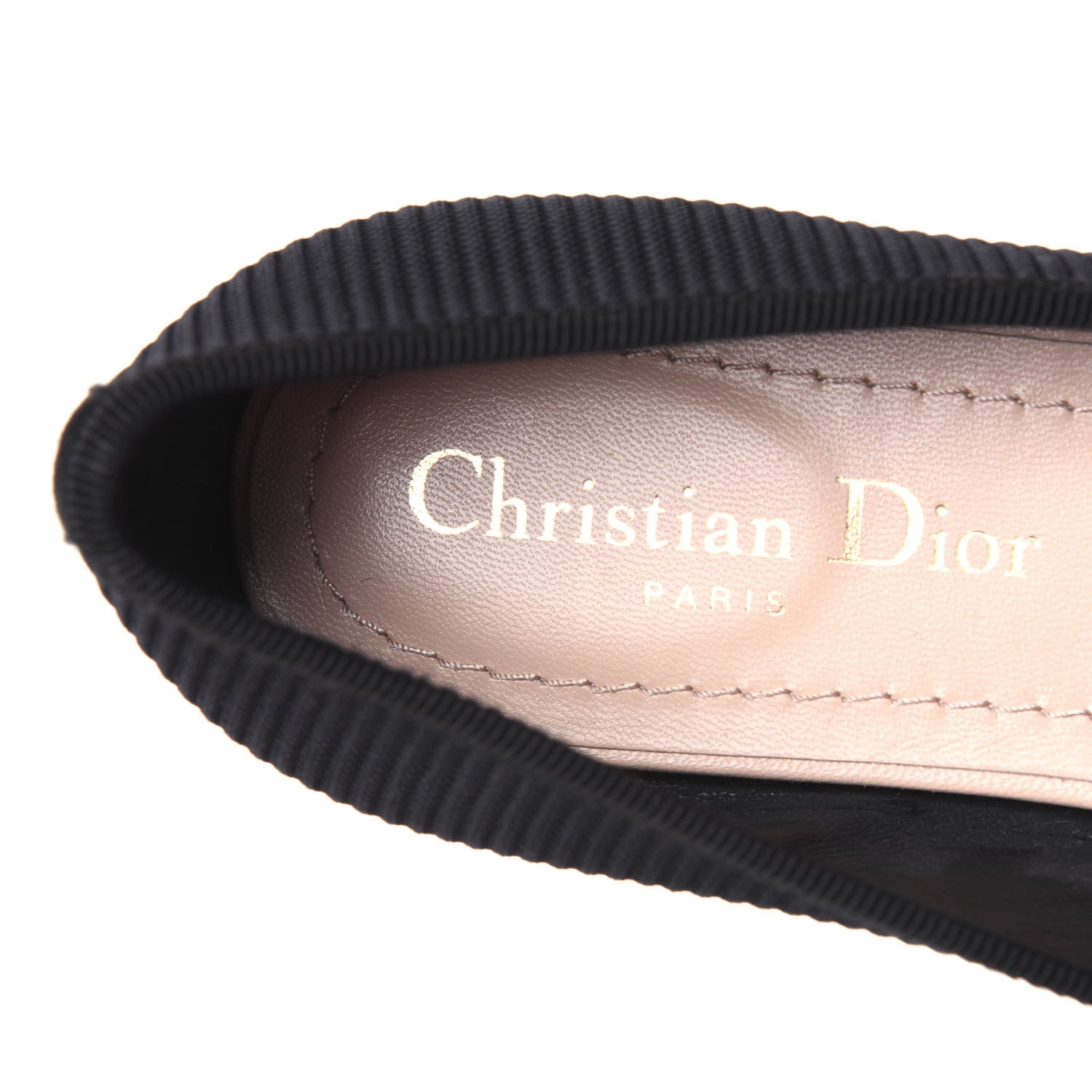 Christian Dior Fabric Ribbon Embroidered J'Adior Ballet Flats 36.5 Black 7 of 11