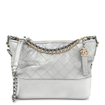 Chanel Metallic Aged Calfskin Quilted Medium Gabrielle Silver 1 of 11