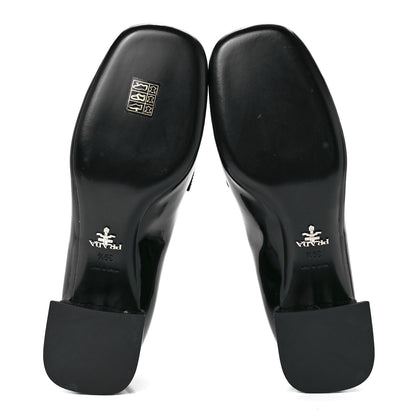 Prada Vernice Metal Triangle Logo 45mm Loafer Pumps 39.5 Black 5 of 7