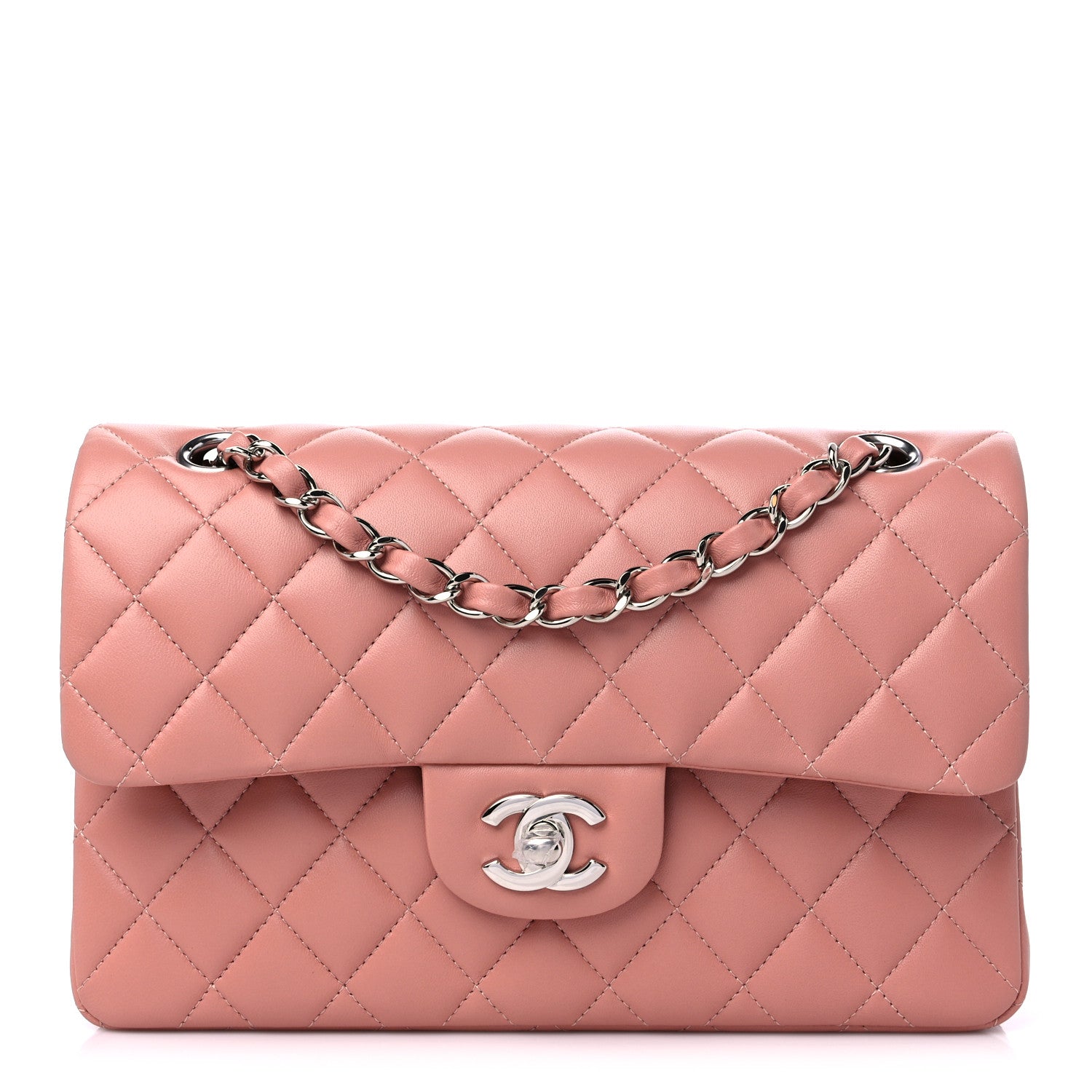 Chanel Lambskin Quilted Small Double Flap Dark Pink 1 of 10