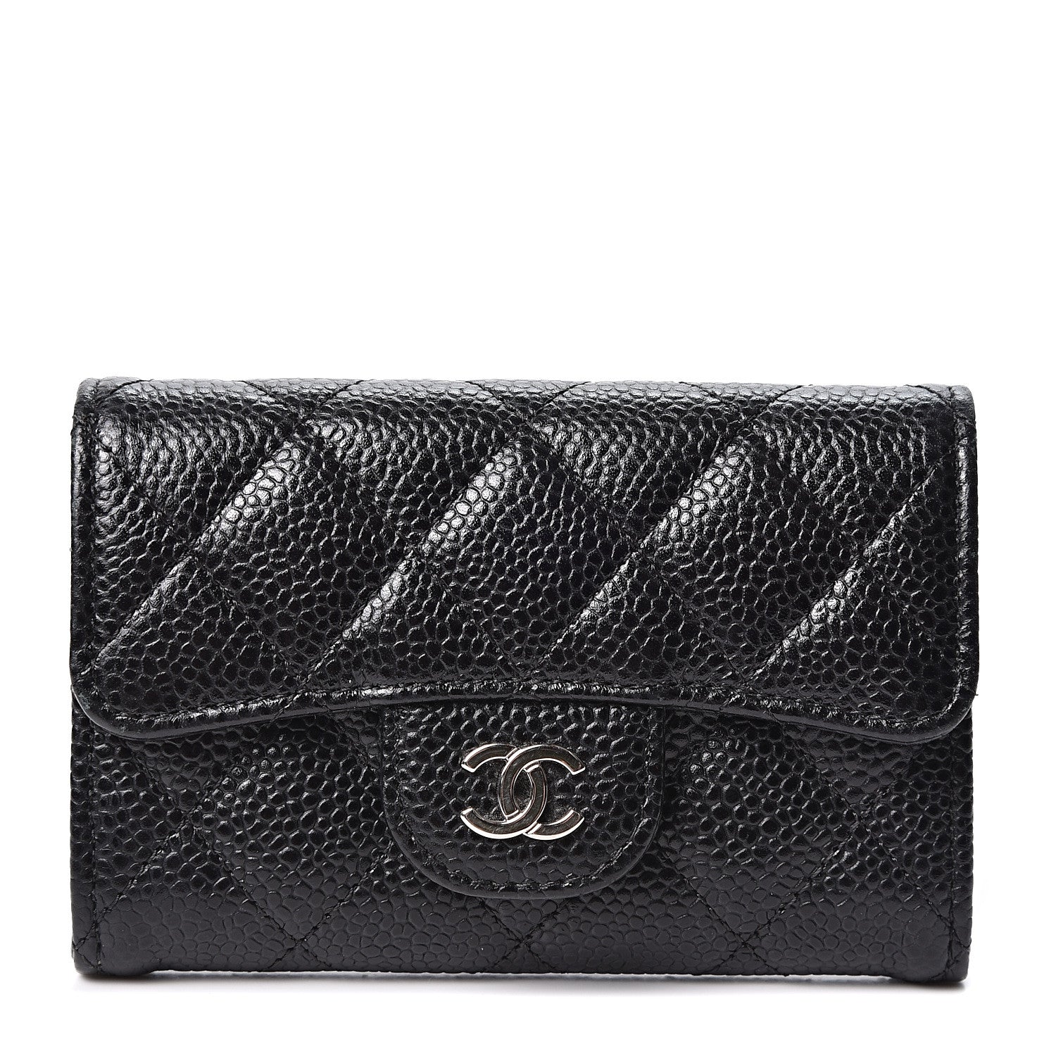 Chanel Caviar Quilted Flap Card Holder Wallet Black 1 of 10
