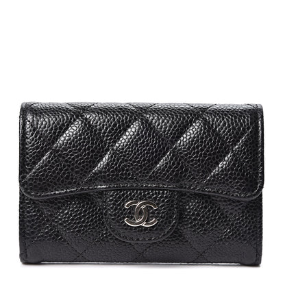 Chanel Caviar Quilted Flap Card Holder Wallet Black 1 of 10