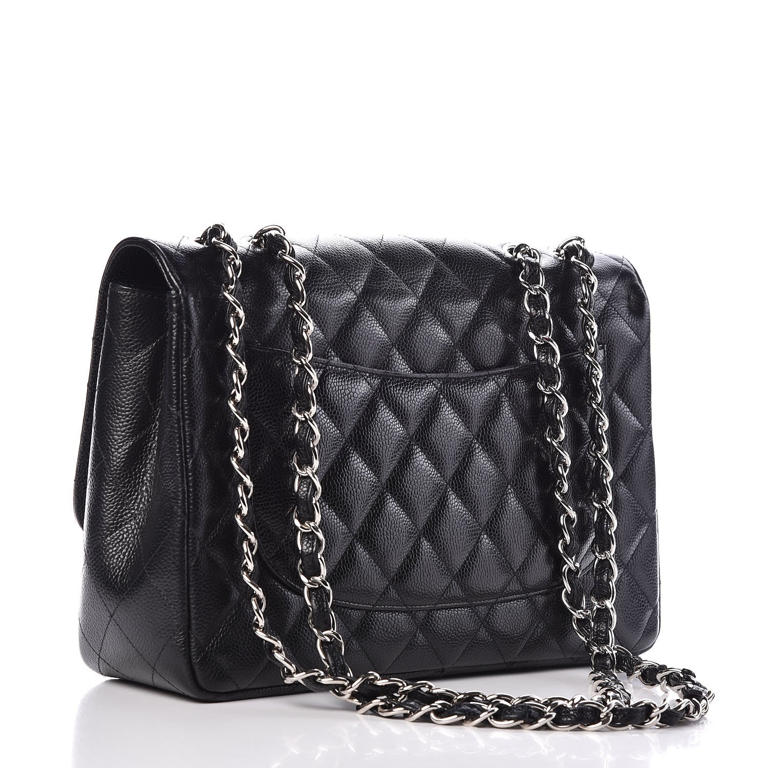 Chanel Caviar Quilted Jumbo Single Flap Black 3 of 10