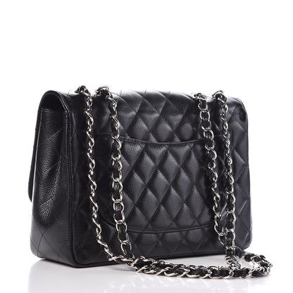 Chanel Caviar Quilted Jumbo Single Flap Black 3 of 10