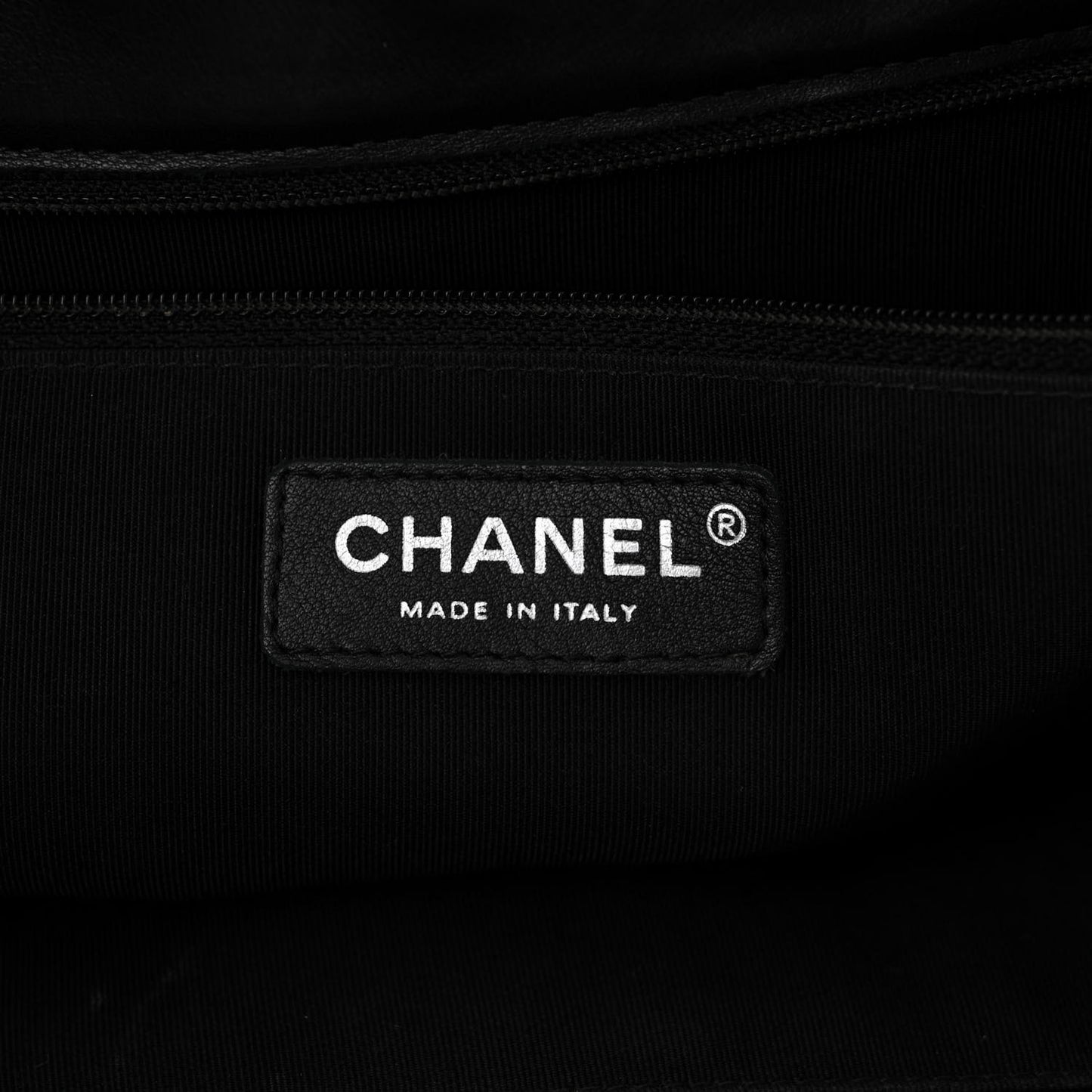 Lambskin Quilted Front Flap Tote Black