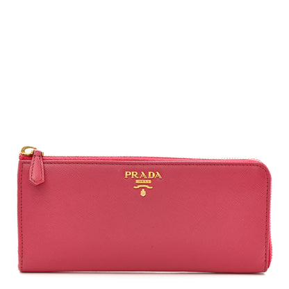 Prada Saffiano Move Half Zip Wallet Peonia 1 of 7