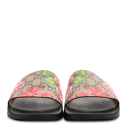 Gucci GG Supreme Monogram Blooms Slide Sandals 37 Beige Multicolor 3 of 9
