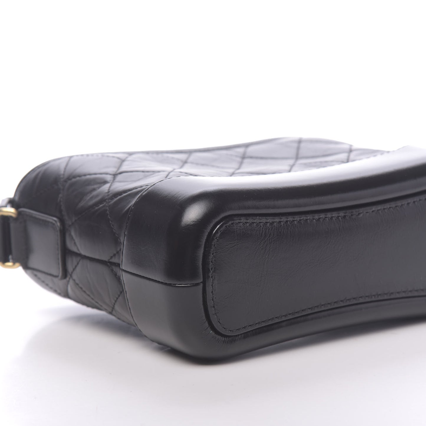 Aged Calfskin Quilted Small Gabrielle Hobo Black