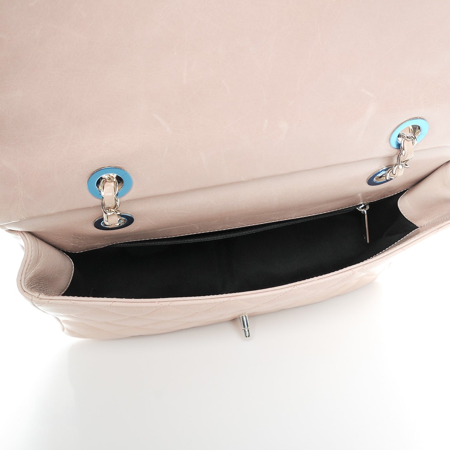Glazed Calfskin Quilted Small CC Delivery Tote Light Pink